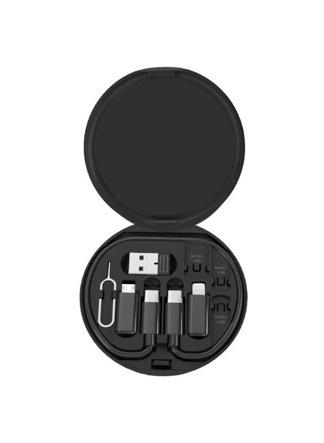 كابل بيانات 5 في 1، صندوق تخزين سفر متعدد الوظائف، كابل بيانات للهاتف المحمول بشحن فائق السرعة 60 واط بتقنية PD - Image 4