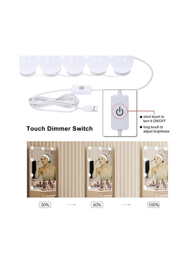 NIBEMINENT Hollywood Style LED Vanity 5000K~6500K Dimmable Dressing Table Mirror Light Bulbs White 0.287kg  - Image 2