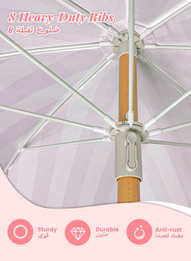 سولار لايف مظلة فناء هامشية بطول 1.8 متر، مظلة شاطئ مع زر إمالة وحقيبة حمل للحديقة أو الحديقة أو حمام السباحة أو الفناء (أبيض) - Image 3