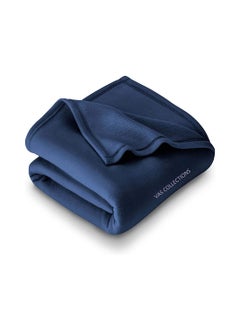 VAS COLLECTIONS VAS COLLECTION All Season Polar Fleece Blanket Single 225x150 cm Blue Skin Friendly 