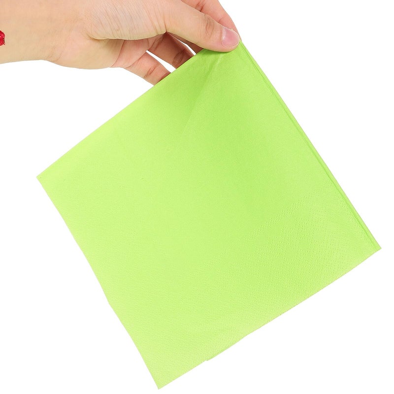 مناديل حفلات مطبوعة مزدوجة الطبقات باللون الأخضر 20 قطعة، للاستخدام لمرة واحدة لحفلات أعياد الميلاد والزفاف والعطلات، وإمدادات الطاولة - Image 5