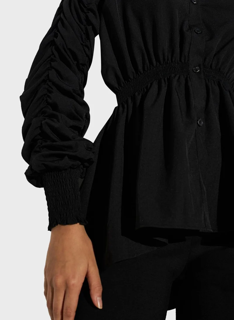 تواكستريمز Button Detail Ruched Top