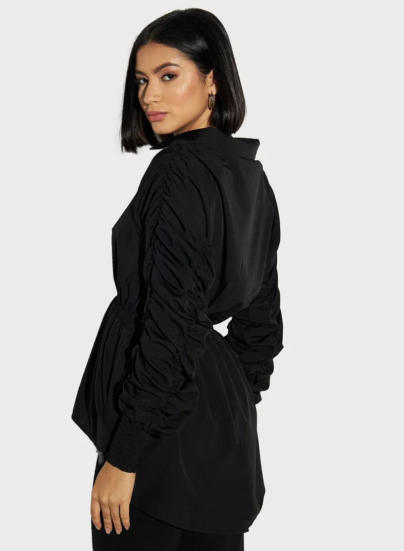 تواكستريمز Button Detail Ruched Top