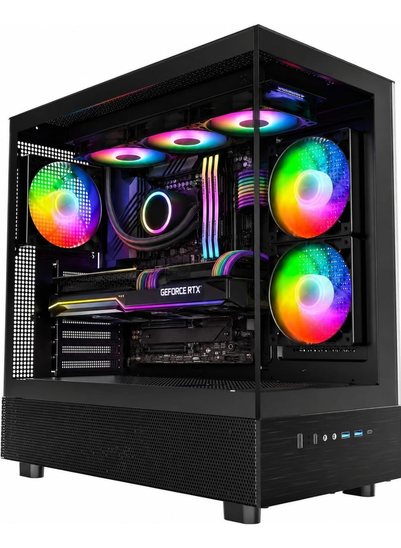 BLUMENIT NEXUS Gaming PC Desktop Computer, Core i5-14400F, RTX 5060 8GB Graphics Card, 16GB DDR4 RAM, 1TB NVMe SSD, H610 MB, 650W PSU, WiFi, Bluetooth, Windows 11 Pro black - Image 1