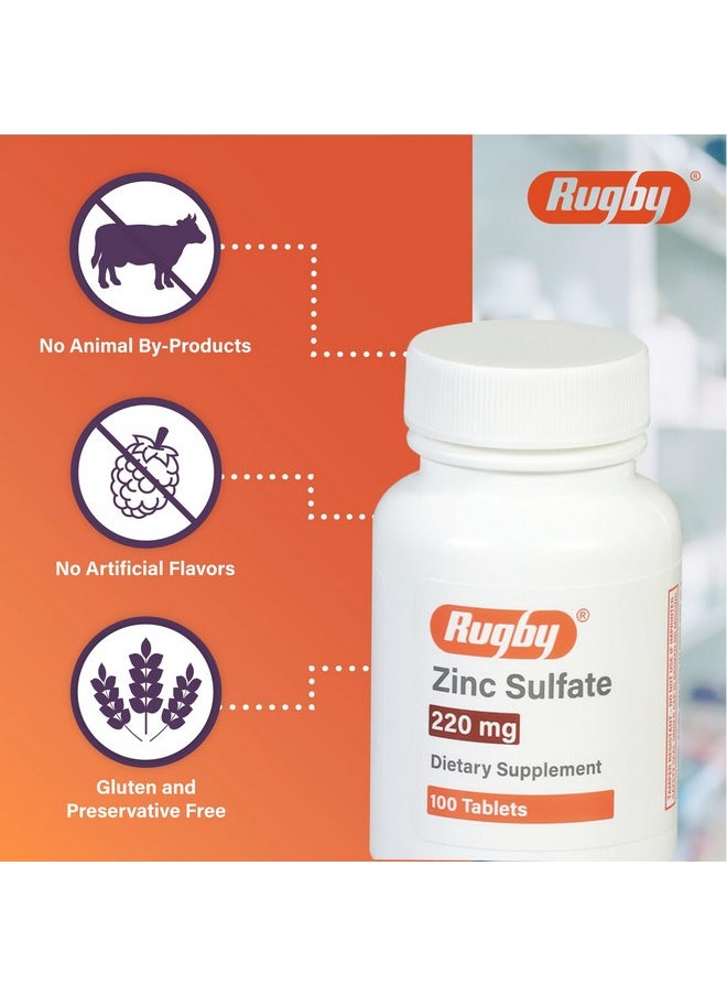 Rugby Zinc Sulfate 220 mg Tablets - Made with Zinc Sulfate Heptahydrate - Dietary Supplement - 100 Tablets - pzsku/Z643864E7A10788336D6FZ/45/_/1739882498/9495ed79-db9d-4944-92fa-ee56552c7e74