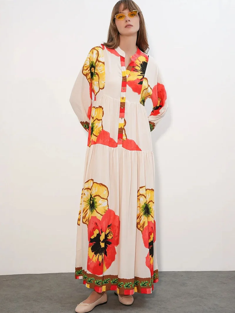 بيغ دارت BDART Patterned V-Neck Maxi Dress