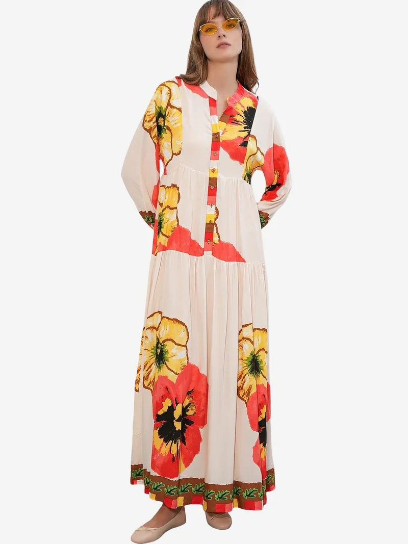 Big Dart BDART Patterned V-Neck Maxi Dress