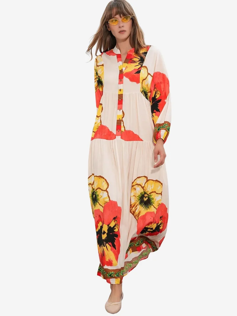 Big Dart BDART Patterned V-Neck Maxi Dress