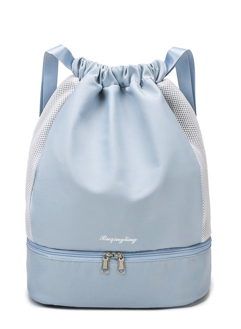 NOVOLAN Drawstring Backpack Drawstring Bag Sports Gym Bag, Swimming Bag Women Dry & Wet Separation Waterproof Fitness Bag Men Storage Bag Backpack Beach Backpack Travel Portable Equipment (blue)  - Image 1