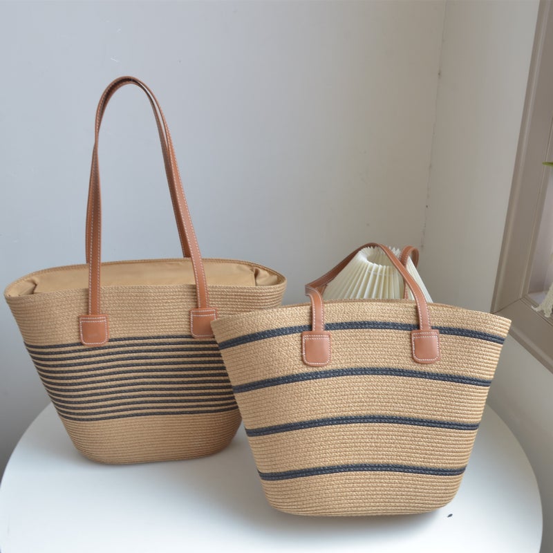 23 New Style Pure Hand-Woven Underarm Bag Temperament Large Capacity Women'S Bag Vegetable Basket Style Straw Woven Bag - Image 5