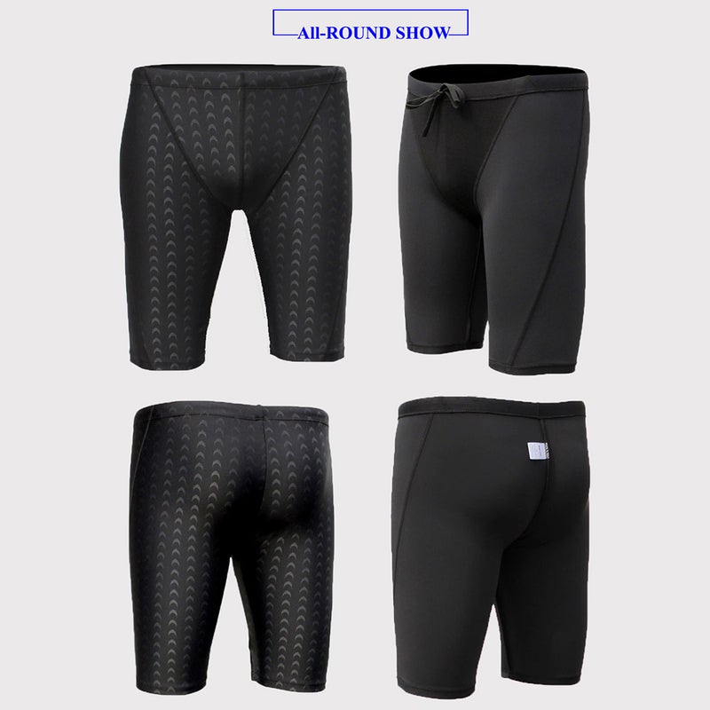 📦 شورت سباحة رجالي احترافي طويل بساق مربعة للركمجة مقاس XL أسود - Image 2