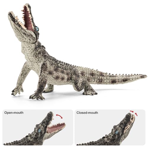 THINKBAY 8PCS Large Safari Alligator Crocodile Animal Toy Family FigurinesIncludes AmericanNileSaltwater Crocodile and Alligators with their babies Party Favors Cake Toppers Gift for Boy Girl Kids - Image 5