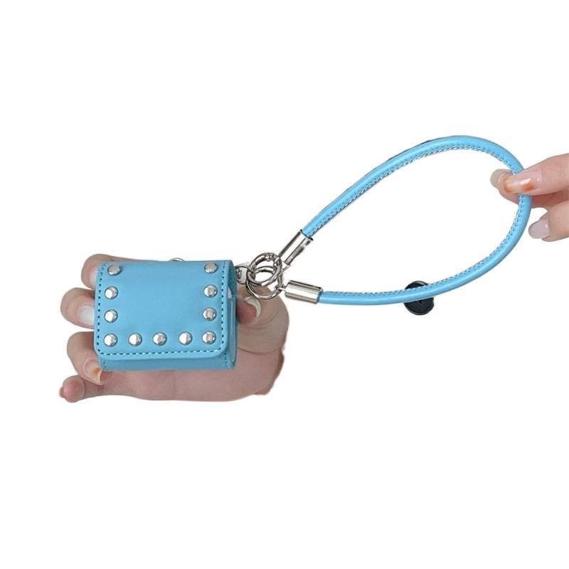 Leather Case Compatible with AirPods Pro AirPods 4 AirPods 3 with Hard Shell in Blue - Image 3