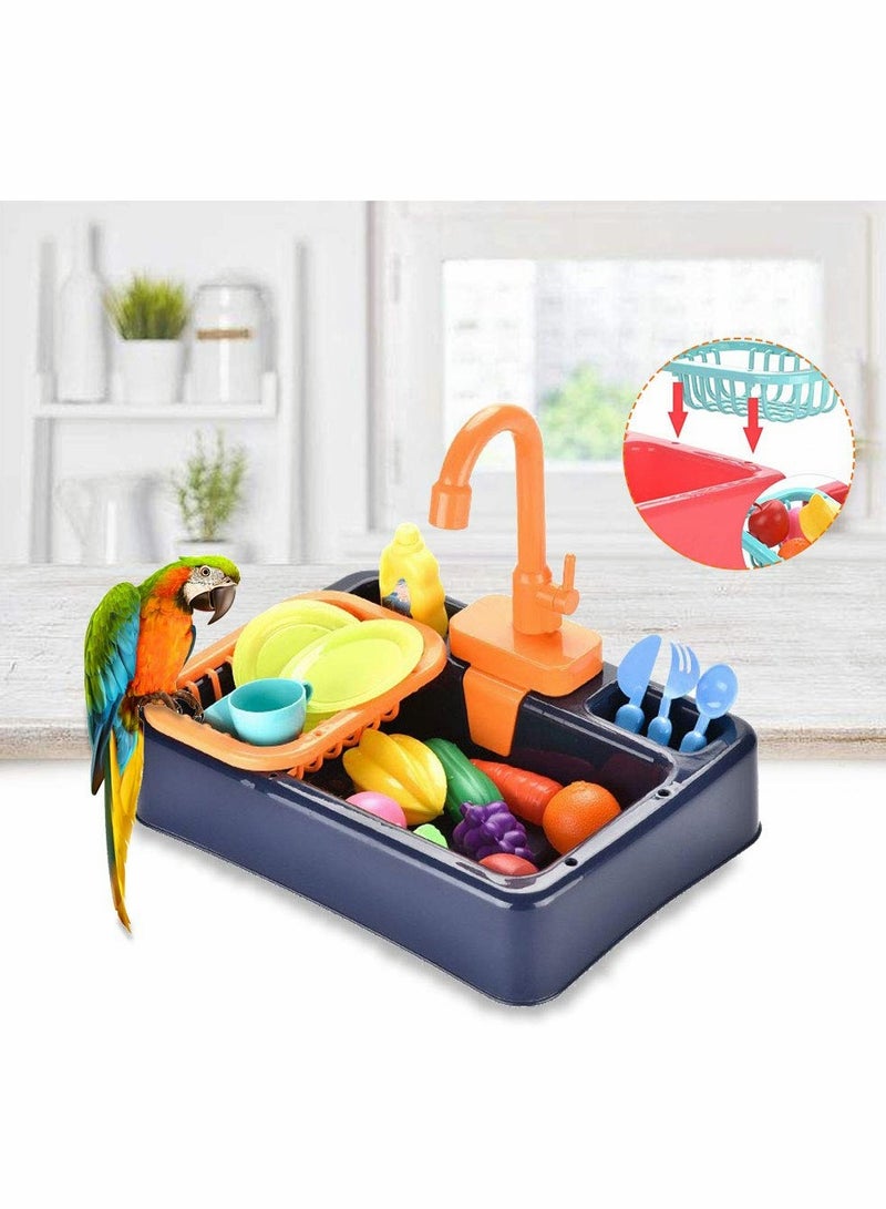 Excefore Kitchen Sink Toys Educational Kitchen Toys for Toddlers Boys Girls Can be Used as Pet Parrots Bathtub Parrot Bath Tub  - Image 1