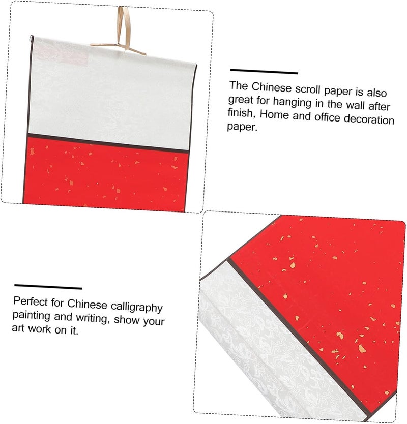 Housoutil Chinese Red Paper Blank Scroll Art Wall Decor Calligraphy Practicing Paper - Image 5