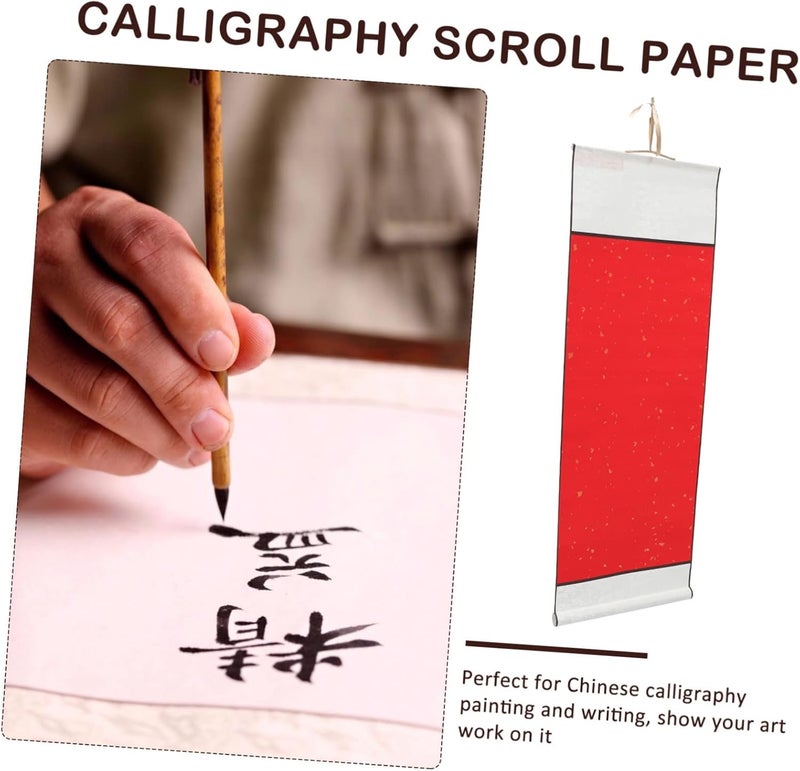 Housoutil Chinese Red Paper Blank Scroll Art Wall Decor Calligraphy Practicing Paper - Image 4