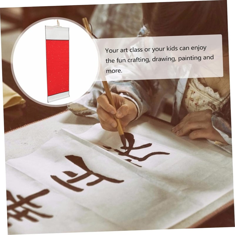 Housoutil Chinese Red Paper Blank Scroll Art Wall Decor Calligraphy Practicing Paper - Image 3