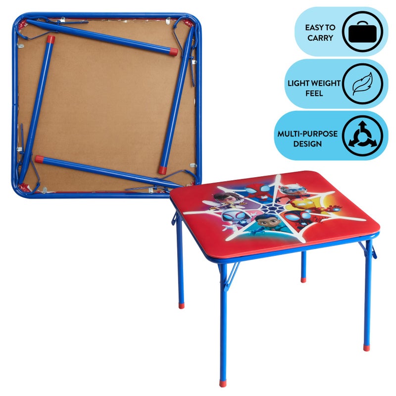 Idea Nuova Marvel Spidey and His Amazing Friends Kids Activity Table and Chair Set,3 Piece Set with Square Table & 2 Folding Chairs, Furniture for Ages 3+, Indoor Play & Learning - Image 4