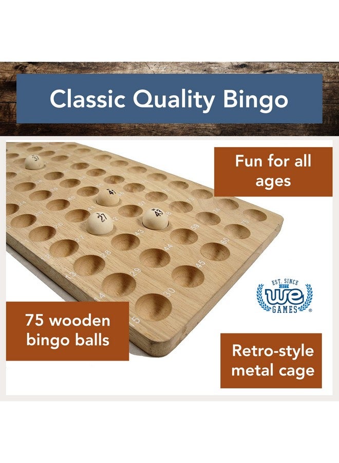 WE Games Retro Bingo Game Set with Metal Rotary Cage, Deluxe Wooden Master Board, Wood Balls, Party Games for Families, Fairs, and Churches - Image 2