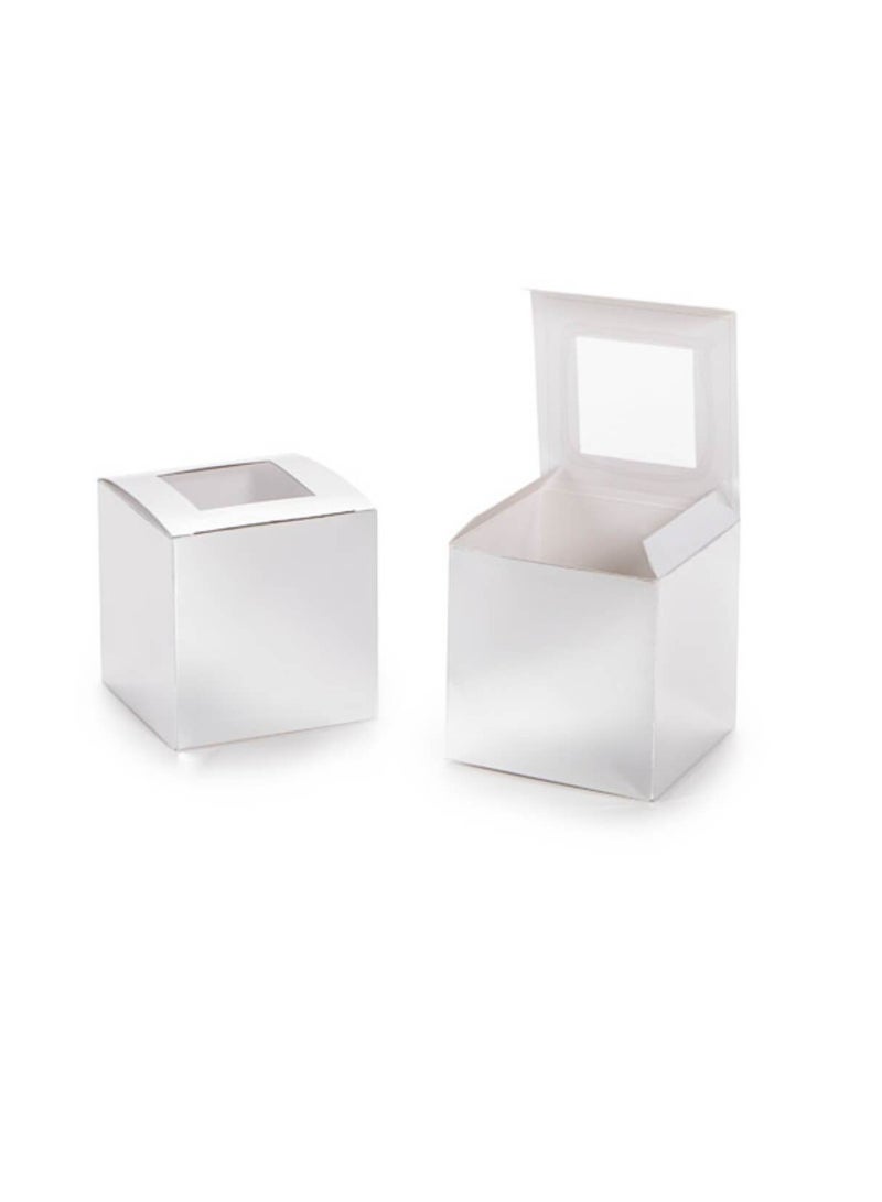 Cupcake Box with Window Silver Foil 3.5 inches 12 pcs - Image 1