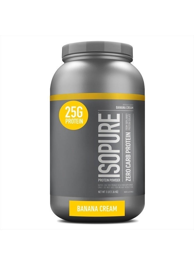 Isopure مسحوق البروتين، عزل مصل اللبن بدون كربوهيدرات مع فيتامين C والزنك لدعم المناعة، 25 جرام بروتين، مناسب للكيتو، كريمة الموز، 44 حصة، 3 أرطال (قد يختلف التعبئة) - Image 4