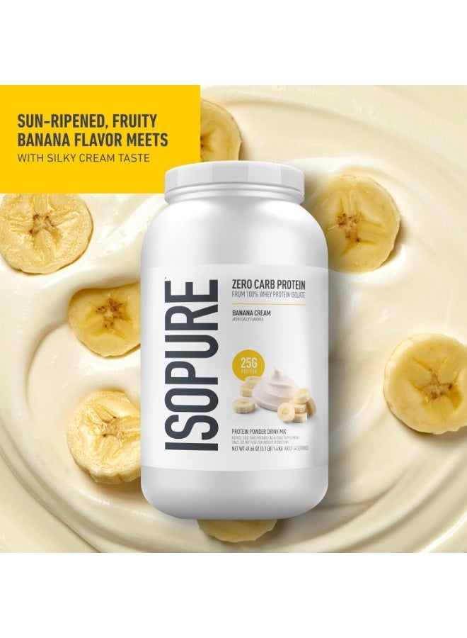 Isopure مسحوق البروتين، عزل مصل اللبن بدون كربوهيدرات مع فيتامين C والزنك لدعم المناعة، 25 جرام بروتين، مناسب للكيتو، كريمة الموز، 44 حصة، 3 أرطال (قد يختلف التعبئة) - Image 3