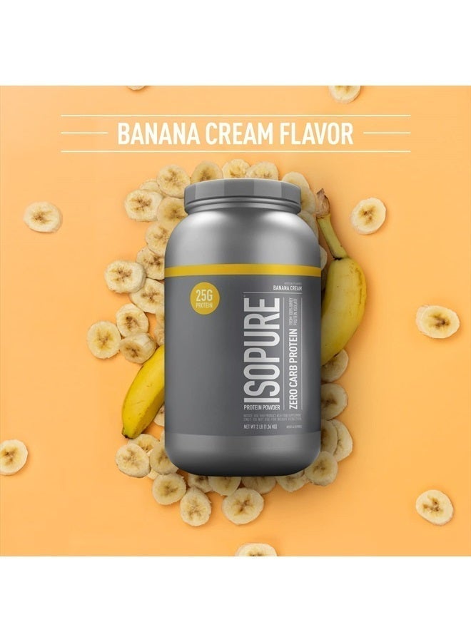 Isopure مسحوق البروتين، عزل مصل اللبن بدون كربوهيدرات مع فيتامين C والزنك لدعم المناعة، 25 جرام بروتين، مناسب للكيتو، كريمة الموز، 44 حصة، 3 أرطال (قد يختلف التعبئة) - Image 5