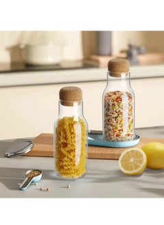 1Chase Borosilicate Glass Storage Jar with Cork Lid-Cork Stopper 750 ML (Pack of 3)  - Image 3
