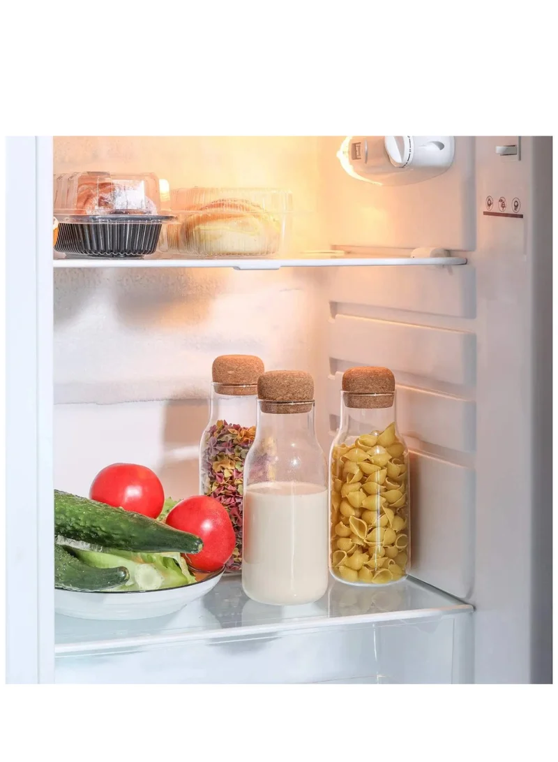 1Chase Borosilicate Glass Storage Jar with Cork Lid-Cork Stopper 750 ML (Pack of 3)