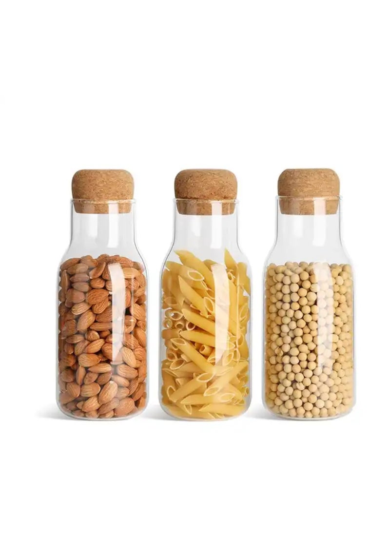 Borosilicate Glass Storage Jar with Cork Lid-Cork Stopper 750 ML (Pack of 3) - pzsku/Z6438F7C6CCCCB8E99BD9Z/45/_/1700576139/d733e173-9a6e-41d0-aef5-e7fab469c563