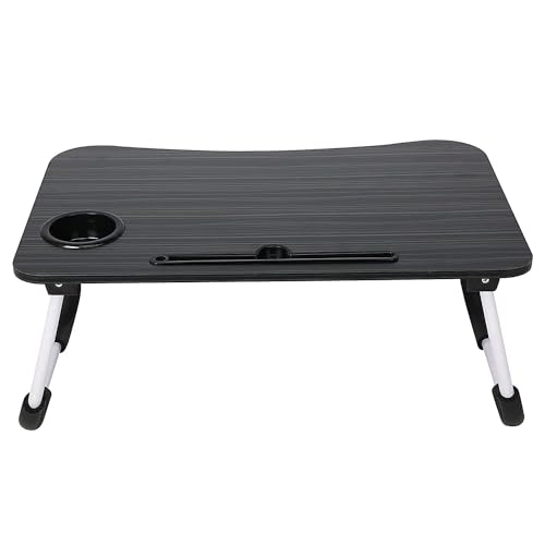 PALAK Foldable Wooden Mini Laptop Table for Bed, Smart Study Table with Drawer Kids & Adults (US-COTTEDS .Black.), 60cm, 40cm - Image 4