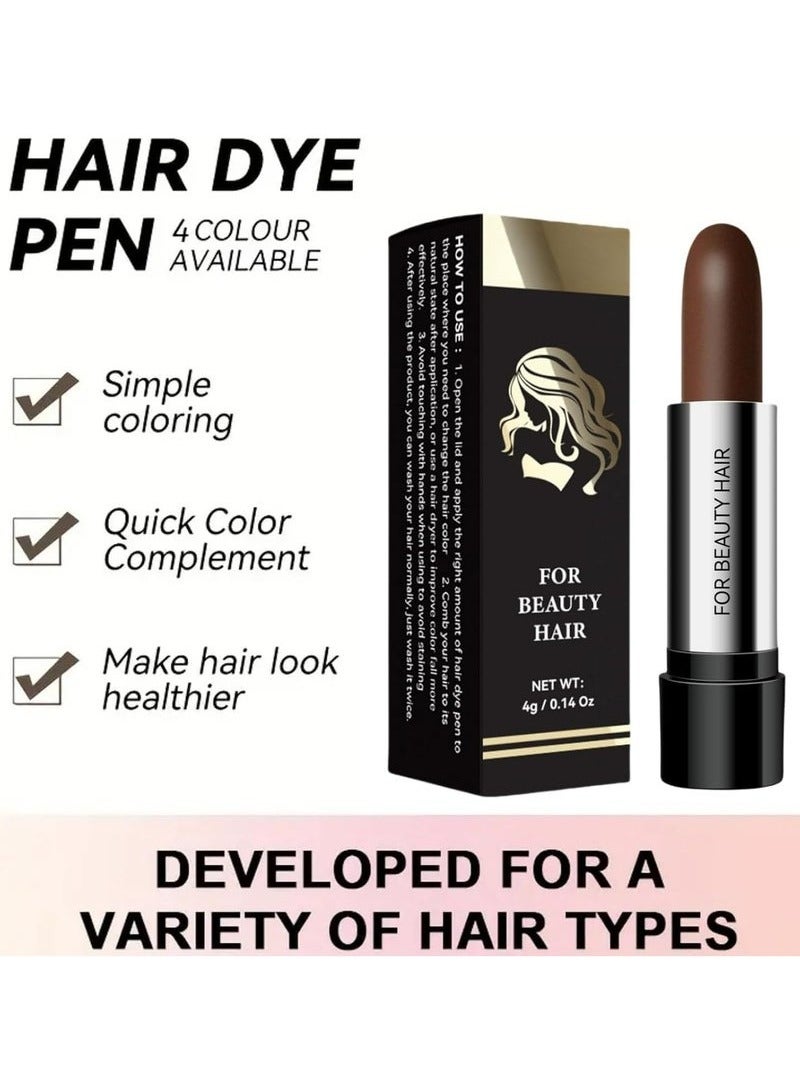 OMEVE Disposable Hair Dye Pen, Temporary Hair Dye Pen, Dark Brown-Colored Hair Dye Stick, Long-Lasting Fast Dyeing, Washable, High-Saturation Hair Covering, Diy Hair Style Dye Color-Filling Stick  - Image 3