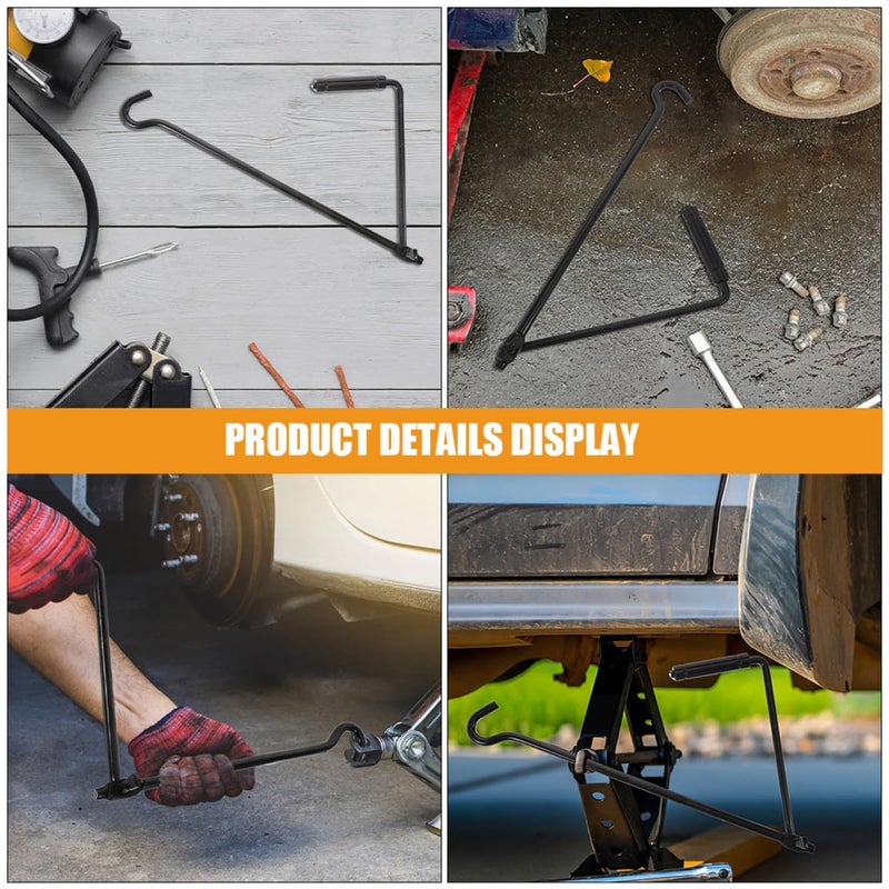 2Pcs Heavy Duty Metal Tire Lifting Crank Handles with Grip for Car and Trailer Scissor Lift Jacks Replacement - Image 4