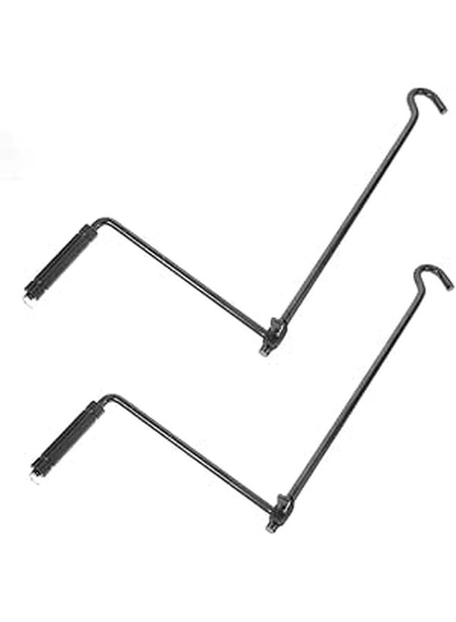 2Pcs Heavy Duty Metal Tire Lifting Crank Handles with Grip for Car and Trailer Scissor Lift Jacks Replacement - Image 1