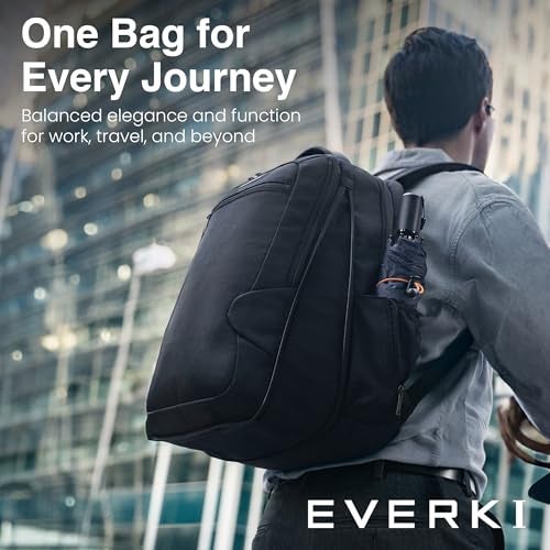 EVERKI Studio Expandable Laptop Backpack for Men & Women – Business and Travel Backpack, Carry-On Backpack for Office & Travel, Professional Backpack, 15-Inch MacBook & Laptop Bag, 26L Capacity, Black - Image 2