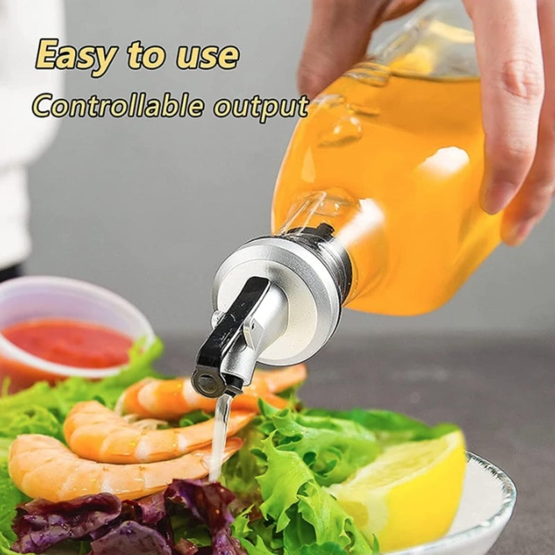 Leak-proof Oil Dispenser Nozzles. Pourers Bottle Dispenser for Olive Oil, Vinegar, Wine, Spirits, Alcohol and Syrups bottles with Stopper perfect for Bottle mouth-Spouts pourer (4pcs) - Image 2