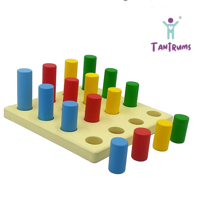 Tantrums كتل أسطوانية ملونة من تانترومز مونتيسوري - 4 قطع لعبة تعليمية للأطفال من عمر 1 سنة وما فوق - Image 5