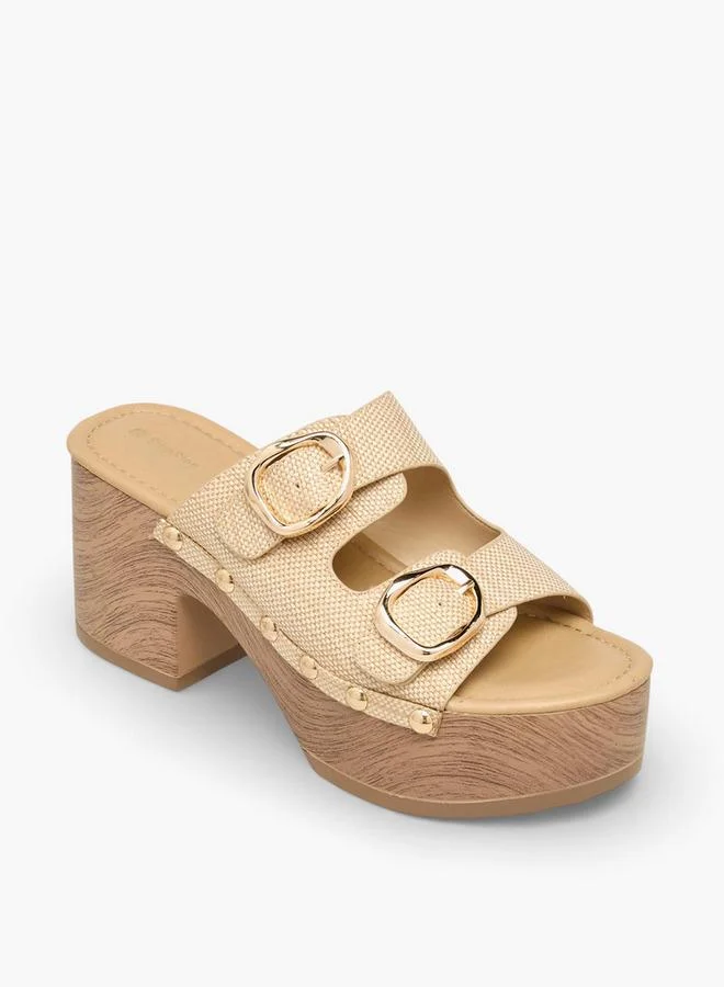 شور ستيب Women Buckle Detail Platform Sandals