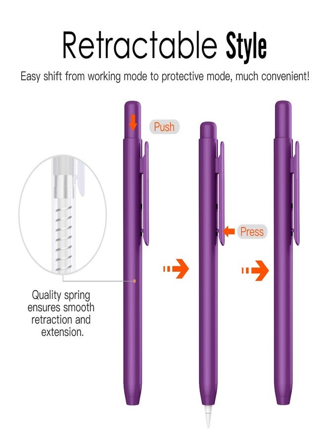 MoKo Holder Case for Apple Pencil 1st Generation, Retractable Apple Pencil 1st Case Protective iPad Pencil Sleeve Skin Cover with Sturdy Clip, Dark Purple - Image 3