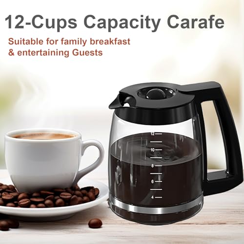 BRENSTEN 12-Cup Glass Carafe Replacement for Cuisinart Coffee Maker Models DCC-1200, DCC-1100BK, DCC-2650, CHW-12, CHW-12P1, DGB-550BK, DGB-550BK1, DGB-625BC, DGB-700BC, and SS-12 | Part# DCC-1200PRC - Image 4