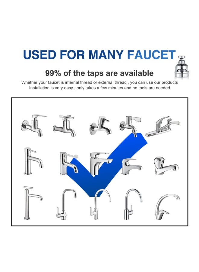 360° Swivel Aerator Nozzle for Kitchen Faucet, 3 Spray Settings (Jet/Spray/Aerated), Easy-Install Water Saving Spray Head, Universal Fit - Image 4