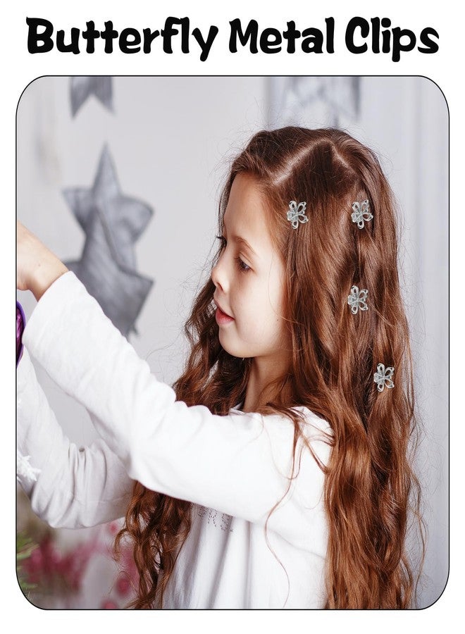 Aesnoun 20 Pack Small Silver Flower Hair Clips for Women Girls, Tiny Metal Claw Clips with Sparkling Floral Design, Nonslip Bangs Accessories, Cute Floral Hair Decorations, Mini Christmas Holiday Gift Set - Image 5