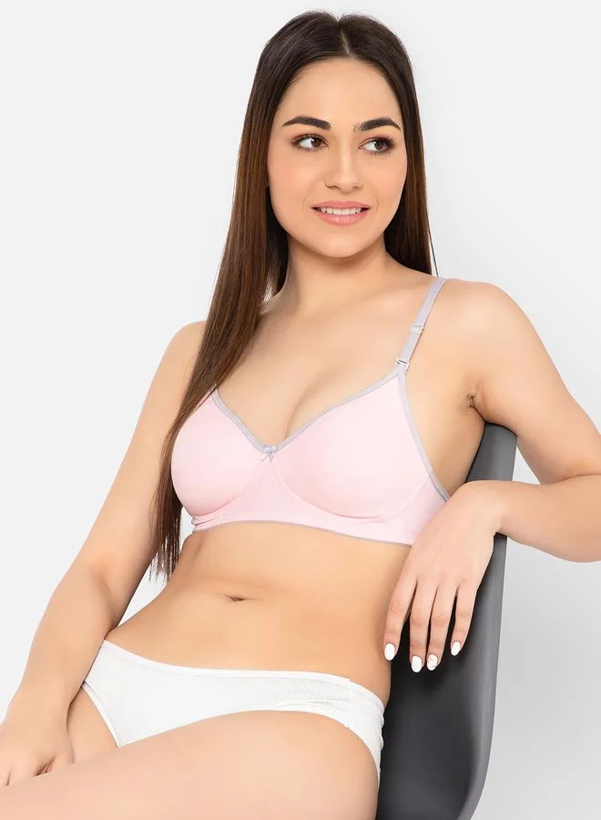 Clovia Pink Lightly Padded Non-Wired Multiway T-Shirt Bra