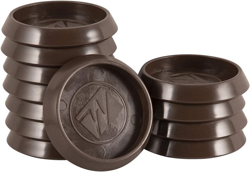 SoftTouch أكواب دواليب الأثاث SoftTouch 1 1116 المستديرة للسجاد أو الأرضيات الصلبة المتينة 12 عبوة بني 12 قطعة - Image 1