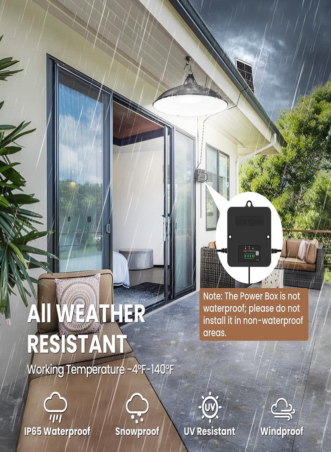 APILAB Solar Shed Light Indoor Outdoor, 2000LM Daytime Available Pendant Light with Pull String, Dusk to Dawn, 3 Lighting Modes Solar Lights Indoor, IP65 Waterproof for Barn, Gazebo, Shop, Garage - Image 5