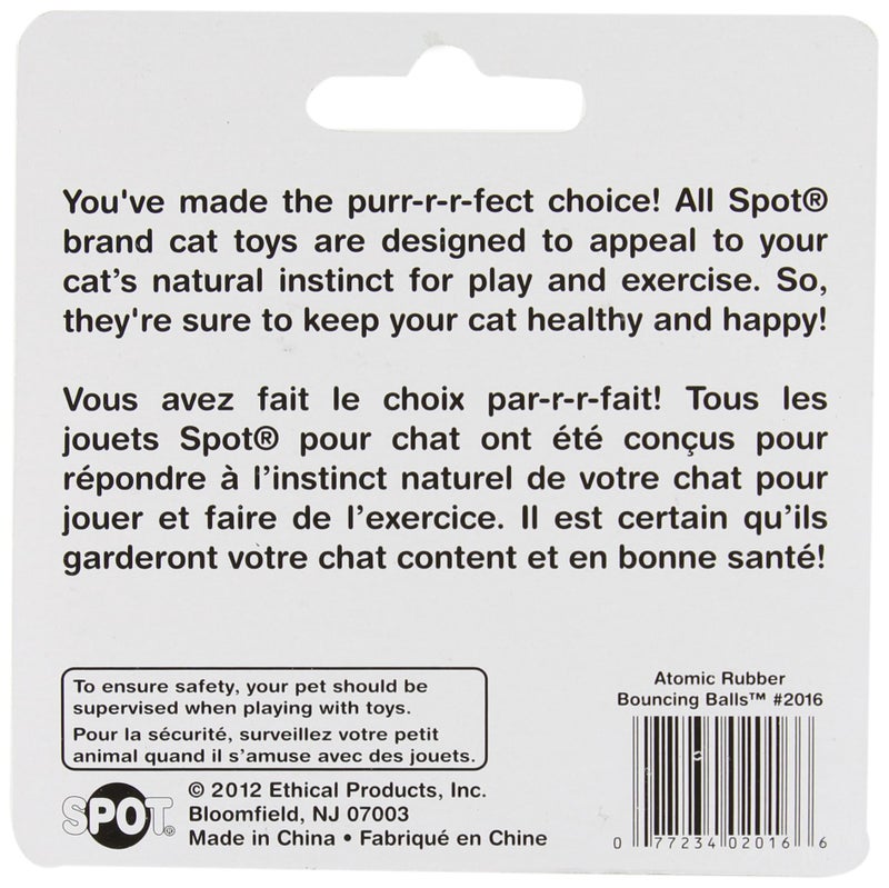 SPOT Atomic Rubber Bouncing Balls - Play Toy for Cats and Kittens, Bumpy Shape Makes Playing More Fun, Great to Keep Cats Entertained and Exercised - 1.5" Assorted 2-Pack - Image 2
