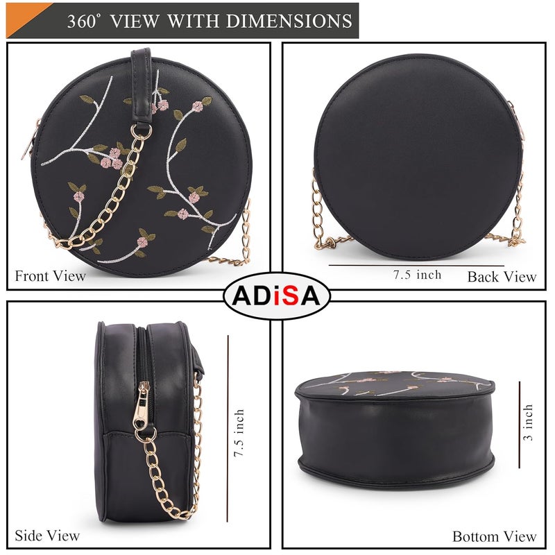 ADISA حقيبة كتف مطرزة للفتيات والنساء - Image 2