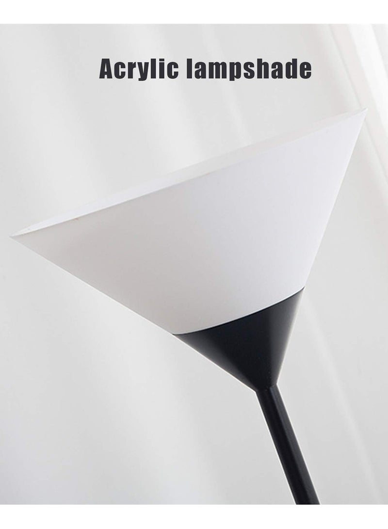 Bukela Floor lamp, Acrylic Uplighter with Reading Lamp, Modern Lamp with Matt Nickel Base and Power Switch Button for Living Room Office and Bedroom Black 170 cm - Image 2