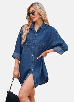 يونيكي Blue Plain Regular Fit Shirt  - Image 2