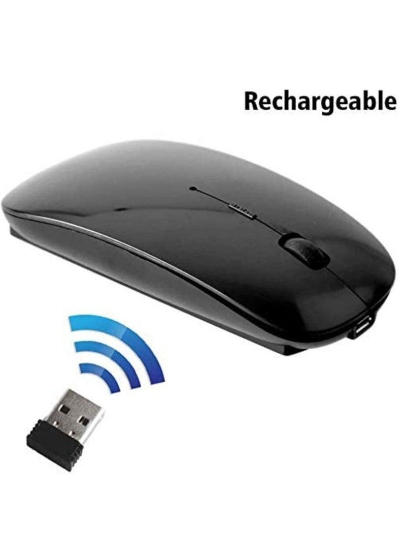 Ntech Rechargeable Dual Mode Wireless Mouse Bluetooth 2.4 GHz with USB Unifying Mini Receiver Multi-Device Optical Tracking Silent Mice for Mac PC MacBook iPad Android iOS Windows - Image 1